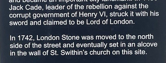 The London Stone is one of London to do's.
