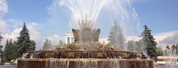 The Stone Flower Fountain is one of ВДНХ.