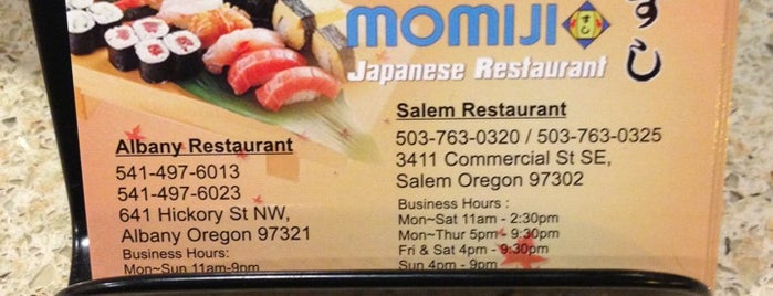 Momiji is one of Oregon Fave Places to Eat.