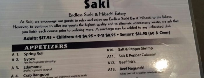 Saki Endless Sushi and Hibachi Eatry is one of สถานที่ที่ Jessica ถูกใจ.