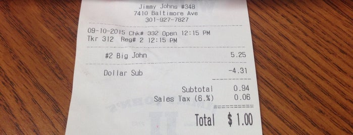 Jimmy John's is one of Anthony.