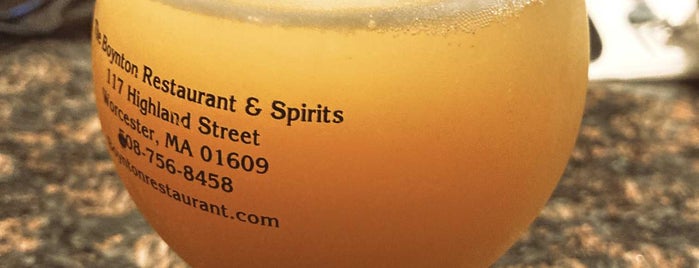 The Boynton Restaurant & Spirits is one of Best places to eat/drink in Worcester, MA.