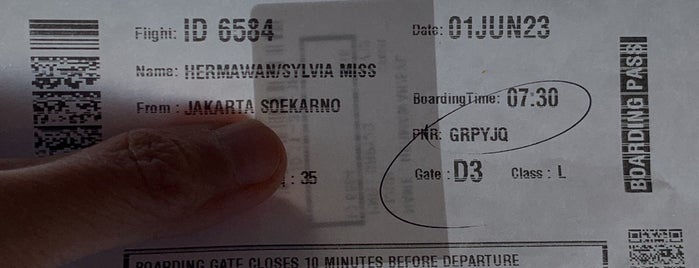 Gate D3 is one of Soekarno Hatta International Airport (CGK).