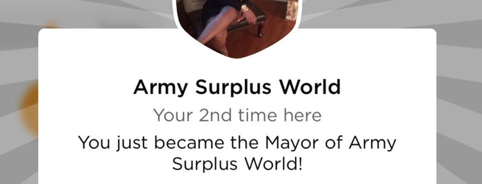 Army Surplus World is one of Lieux qui ont plu à Kevin.
