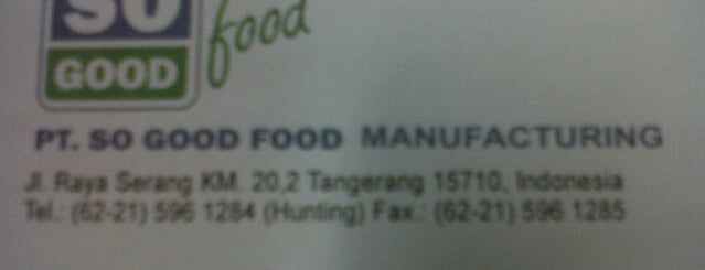 PT. So Good Food Manufacturing is one of Places.