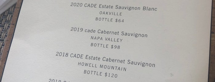 Cade Estate Winery is one of 2018 - California.