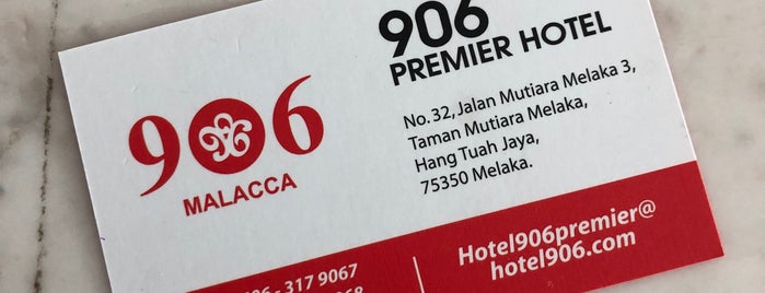 906 Premier Hotel Malacca is one of Hotels & Resorts,MY #14.