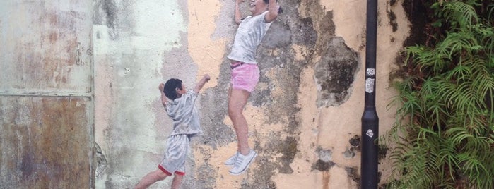 Penang Street Art : Children Playing Basketball is one of Penang To-Do.