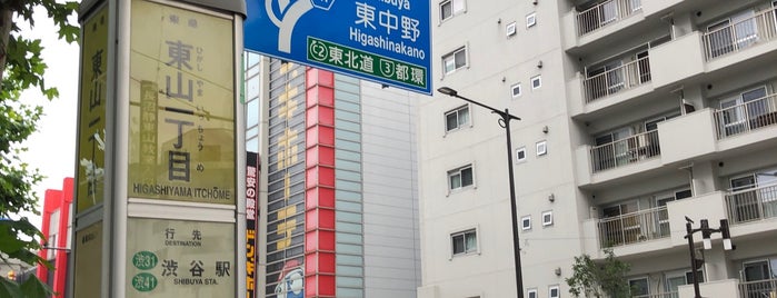 東山一丁目バス停 is one of 東急バス 渋41系統.