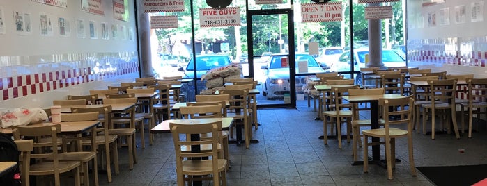 Five Guys is one of The 15 Best Places to Get a Big Juicy Burger in Queens.