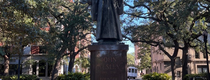 John Wesley Monument is one of Savannah reset.