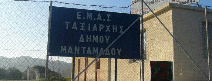 Γήπεδο Μανταμάδου (Ε.Μ.Α.Σ Ταξιάρχης) is one of Football Stadiums of Lesvos Island.