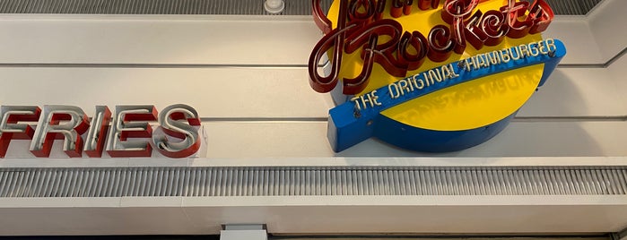 Johnny Rockets is one of food places.