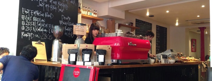 Nude Espresso is one of Speciality Coffee Map London 2nd Ed..