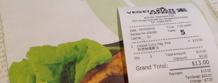 Vegetarian Express Cafe is one of Vegetarian restaurants in Singapore.