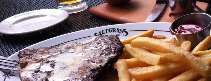 Saltgrass Steak House is one of Places we've been to.