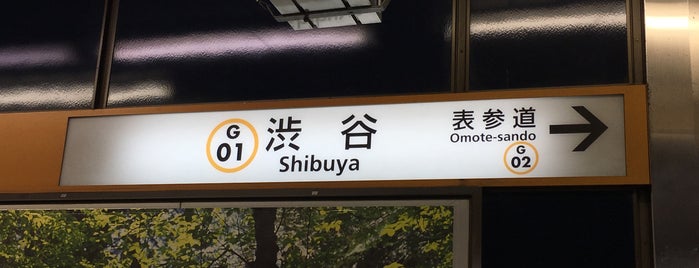 Ginza Line Shibuya Station (G01) is one of 乗った降りた乗り換えた鉄道駅.