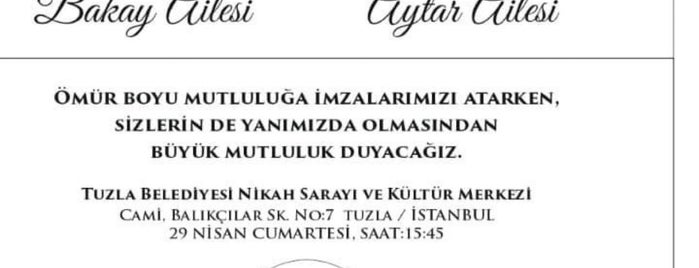 Tuzla Belediyesi Nikah Sarayı ve Kültür Merkezi is one of Senemさんのお気に入りスポット.