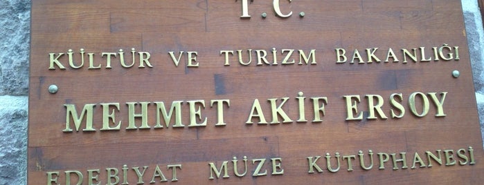 Mehmet Akif Ersoy Edebiyat Müze Kütüphanesi is one of # ankara.