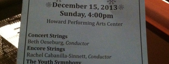 Howard Performing Arts Center is one of Orte, die FA gefallen.