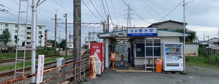 Nishitetsu-Ginsui Station (T48) is one of 西鉄天神大牟田線.