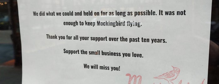 Mockingbird is one of Oakland.