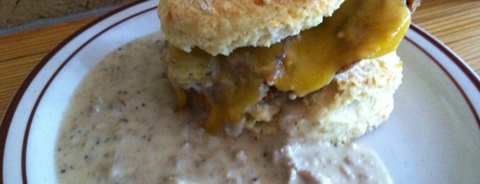 Pine State Biscuits is one of "Diners, Drive-Ins & Dives" (Part 2, KY - TN).