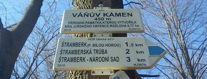 Váňův Kámen is one of Lašská naučná stezka Kopřivnice.