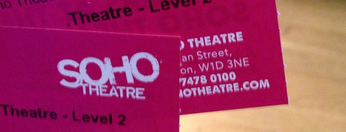 Soho Theatre is one of London Art/Film/Culture/Music (One).