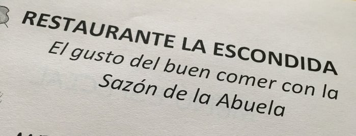 La Escondida is one of Comida por probar 👌💕😄.