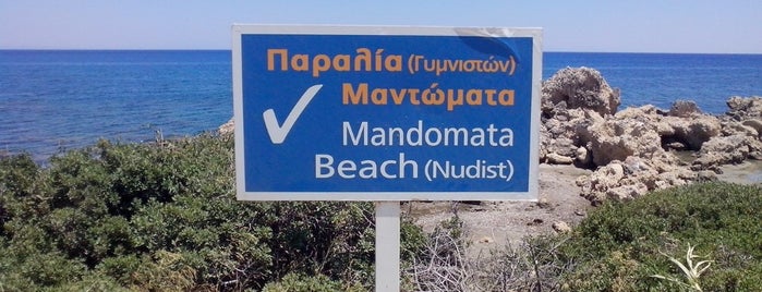 Mandomata Nudist Beach is one of Faliraki.