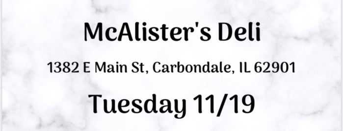 McAlister's Deli is one of Carbondale.