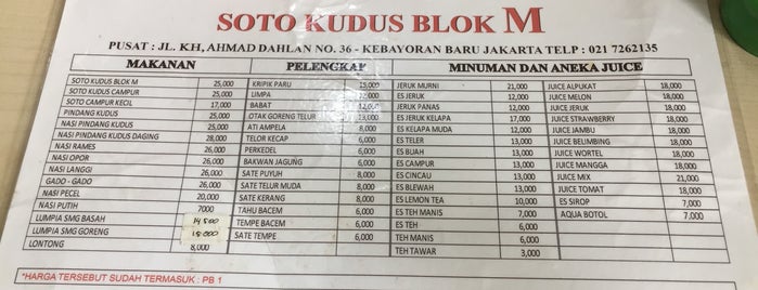 Soto Kudus Blok M is one of Jakarta.