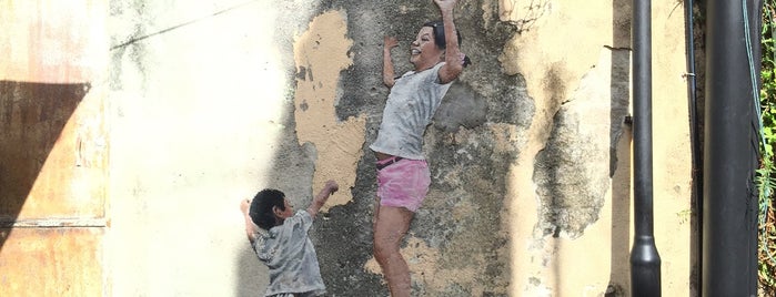 Penang Street Art : Children Playing Basketball is one of Penang Street Arts.