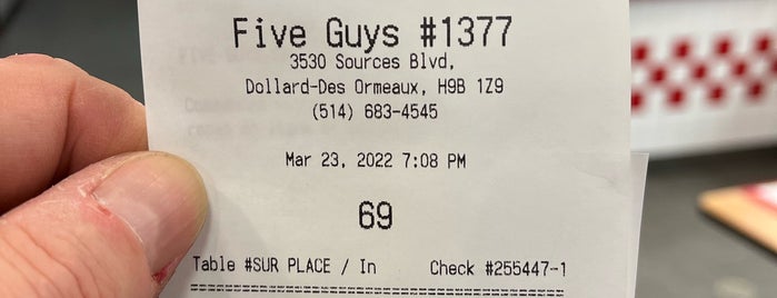 Five Guys is one of West island.