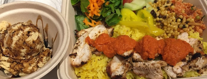 Taze Mediterranean Street Food is one of purina lunch spots.
