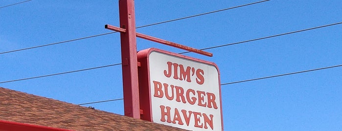 Jim's Burger Haven is one of สถานที่ที่ Katie ถูกใจ.