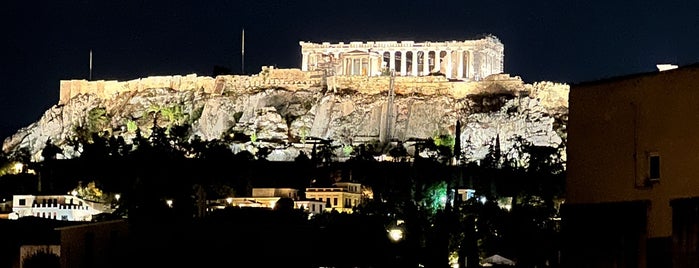 The Foundry Rooftop Garden is one of Athens by night.