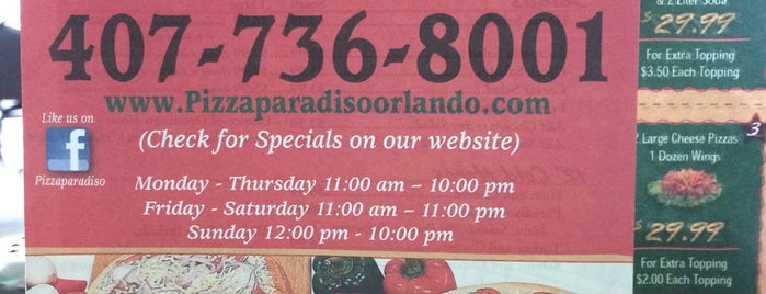 Pizza Paradiso is one of Orlando.