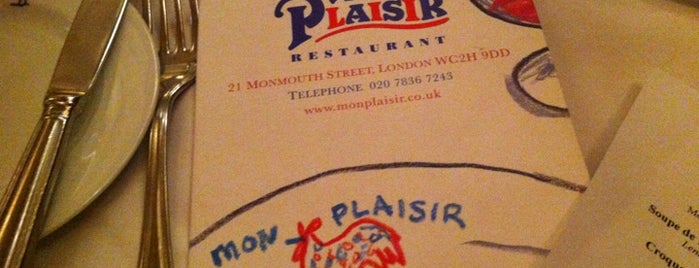 Mon Plaisir is one of London.