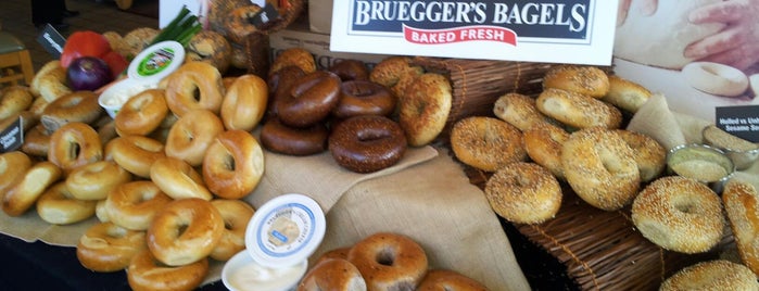 Bruegger's Bagel Bakery is one of JT.
