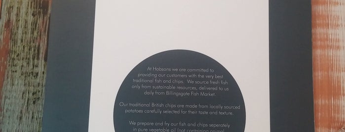 Hobson's Fish & Chips is one of Lieux qui ont plu à Bilge.