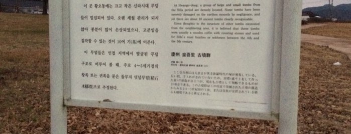 경주 황오리 고분군 is one of 고분 古墳 Korean Acient Tombs.