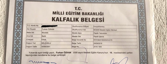 Büsan Mesleki Eğitim Merkezi is one of Locais curtidos por K G.