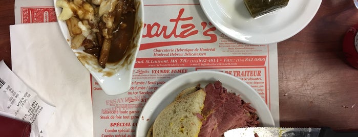 Schwartz's Montreal Hebrew Delicatessen is one of Anna’s Liked Places.