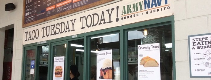 Army Navy Burger + Burrito is one of สถานที่ที่ Hērliiiii ถูกใจ.