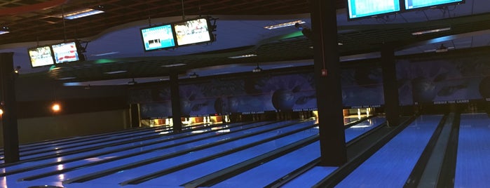 Strike Ten Lanes and Lounge is one of Nightlife.