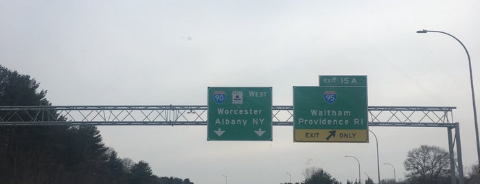 I-90 Weston Toll Plaza from / to I-95 (Exit 14) is one of Places I be found at... :P.