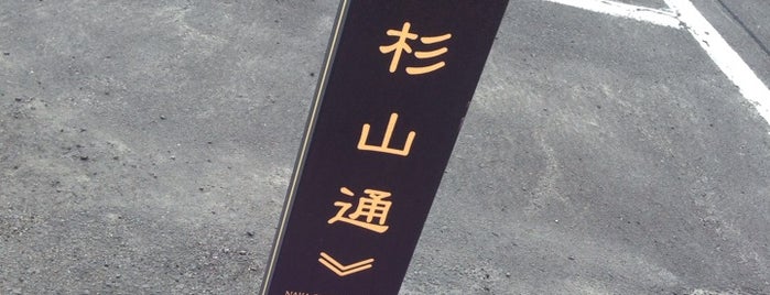 中杉山通 is one of 歴史的町名等活用路線（全77路線）.