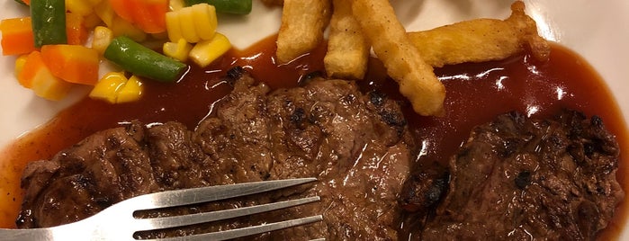 Cikawao Steak is one of Via's.